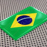 Brazil Flag Raised Clear Domed Lens Decal