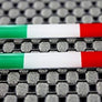 Italy Flag Chrome Outline Raised Clear Domed Lens Decal Set 2"x 0.25"