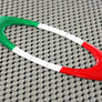 Italy Flag Raised Clear Domed Lens Decal Oval 4.95"x 1.75"