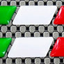 Italy Flag Raised Clear Domed Lens Slanted Decal Set 3" x 0.5"