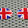 England UK Union Jack Flag Raised Clear Domed Lens Decal Set Round 1"
