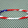 USA Flag Raised Clear Domed Lens Decal Oval 4.95"x 1.75"
