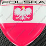 Poland Polska Flag Raised Clear Domed Lens Decal