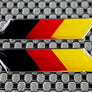 Germany Flag Raised Clear Domed Lens Decal Set Left and Right Slanted 2"x 0.5"