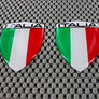 Italy Italia Flag Raised Clear Domed Lens Decal Set 1.6"x 2.16"