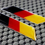Germany Flag Raised Clear Domed Lens Decal Set Left and Right Slanted 2"x 0.5"