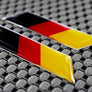 Germany Flag Raised Clear Domed Lens Decal Set Left and Right Slanted 2"x 0.5"