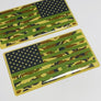 US Army Camouflage USA Flag Raised Clear Domed Lens Decal Set (Left & Right) 5.5"x 3"