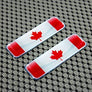 Canada Flag Raised Clear Domed Lens Decal Set 2.3"x 0.73"