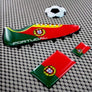 Portugal Euro Cup Soccer Shoe Raised Clear Domed Lens Decals (4 Piece Set)