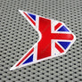 England UK Union Jack Flag Triumph Raised Clear Domed Lens Decal V Shape