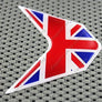 England UK Union Jack Flag Triumph Raised Clear Domed Lens Decal V Shape