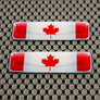 Canada Flag Raised Clear Domed Lens Decal Set 2.3"x 0.73"