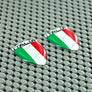 Italy Italia Flag Raised Clear Domed Lens Decal Mini Set 1.08"x 0.8"