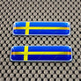 Sweden Flag Raised Clear Domed Lens Decal Set 2.3" x 0.73"