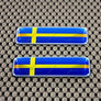 Sweden Flag Raised Clear Domed Lens Decal Set 2.3" x 0.73"