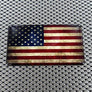 USA Flag Rustic Style Raised Clear Domed Lens Decal