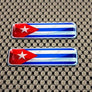 Cuba Flag Raised Clear Domed Lens Decal Set