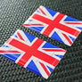 England UK Union Jack Triumph Flag Raised Clear Domed Lens Decal Set 2"x 1.3"