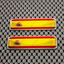Spain Flag Raised Clear Domed Lens Decal Set
