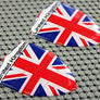 England Flag Raised Clear Domed Lens Decal Set 2.35"x 1.6"