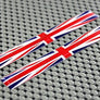 England Union Jack Flag Raised Clear Domed Lens Decal Set 4" x 0.5"