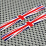 England Union Jack Flag Raised Clear Domed Lens Decal Set 4" x 0.5"