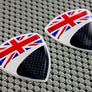 England Flag Raised Clear Domed Lens Decal Set 1.85"x 1.75"