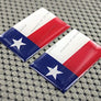 Texas Lone Star Flag Raised Clear Domed Lens Decal Set