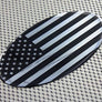 USA Flag Monochrome Raised Clear Domed Lens Decal Oval 6"x 3.5"