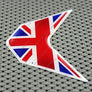 England UK Union Jack Flag Triumph Raised Clear Domed Lens Decal V Shape