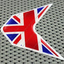 England UK Union Jack Flag Triumph Raised Clear Domed Lens Decal V Shape