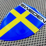 Sweden Flag Raised Clear Domed Lens Decal 3.2" x 4.36"