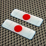 Japan 日本 Flag Clear Lens Raised Decal Set