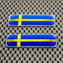 Sweden Flag Raised Clear Domed Lens Decal Set 2.3" x 0.73"