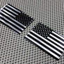 USA Flag Monochrome Raised Clear Domed Lens Decal Set (Left & Right) 3.75"x 2"