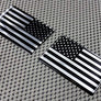 USA Flag Monochrome Raised Clear Domed Lens Decal Set (Left & Right) 3.75"x 2"