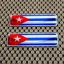 Cuba Flag Raised Clear Domed Lens Decal Set