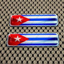 Cuba Flag Raised Clear Domed Lens Decal Set