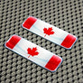 Canada Flag Raised Clear Domed Lens Decal Set 2.3"x 0.73"