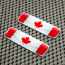 Canada Flag Raised Clear Domed Lens Decal Set 2.3"x 0.73"