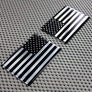 USA Flag Monochrome Raised Clear Domed Lens Decal Set (Left & Right) 3.75"x 2"