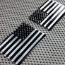 USA Flag Monochrome Raised Clear Domed Lens Decal Set (Left & Right) 3.75"x 2"