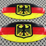 Germany Flag Crest Raised Clear Domed Lens Decal Set Oval 3"x 1.75"