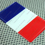 France Flag Raised Clear Domed Lens Decal 4"x 2.5"