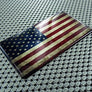 USA Flag Rustic Style Raised Clear Domed Lens Decal