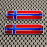 Norway Flag Raised Clear Domed Lens Decal Set