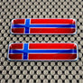 Norway Flag Raised Clear Domed Lens Decal Set