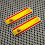 Spain Flag Raised Clear Domed Lens Decal Set