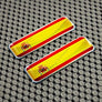 Spain Flag Raised Clear Domed Lens Decal Set